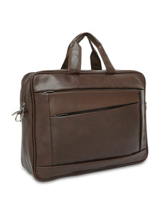 Crayton Office Laptop Vegan Leather Executive Bag in Brown Colour