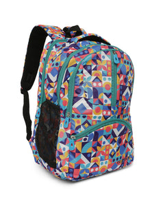 CRAYTON Multicolour Geometric Design Backpack