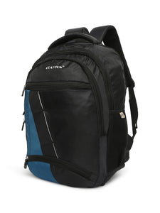 CRAYTON Black and Blue Backpack with Padded Laptop Compartment