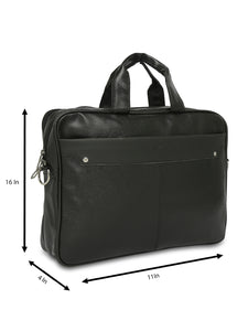Crayton Office Laptop Vegan Leather Executive Messenger Bag in Black Colour