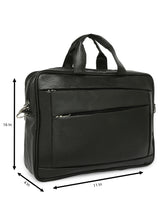 Load image into Gallery viewer, Crayton Office Laptop Vegan Leather Executive Bag in Black Colour
