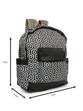 Load image into Gallery viewer, CRAYTON Black and White Geometric Design Backpack with Pouch
