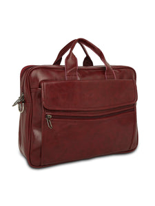 Crayton Office Laptop Vegan Leather Executive Messenger Bag in Maroon Colour