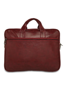 Crayton Office Laptop Vegan Leather Executive Messenger Bag in Maroon Colour