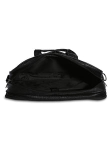 Crayton Office Laptop Vegan Leather Executive Messenger Bag in Black Colour