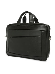 Crayton Office Laptop Vegan Leather Executive Bag in Black Colour