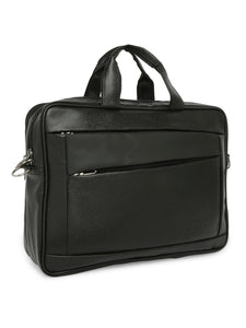 Crayton Office Laptop Vegan Leather Executive Bag in Black Colour