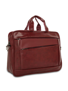 Crayton Office Laptop Vegan Leather Executive Messenger Bag in Maroon Colour
