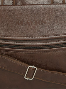 Crayton Office Laptop Vegan Leather Executive Messenger Bag in Brown Colour