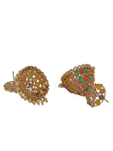 Load image into Gallery viewer, Crayton Multicolour Contemporary Jhumkas Gold Platted with Artificial Beads Earring
