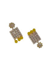 Load image into Gallery viewer, Crayton Yellow Contemporary Jhumkas Gold Platted with Artificial Beads Earring
