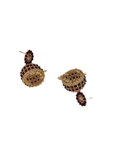 Load image into Gallery viewer, Crayton Maroon Contemporary Jhumkas Gold Platted with Artificial Beads Earring
