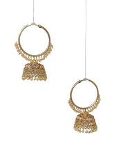 Load image into Gallery viewer, Crayton Gold Contemporary Jhumkas Gold Platted with Artificial Beads Earring
