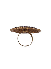 Load image into Gallery viewer, Crayton Maroon and Golden Finger Ring for Women
