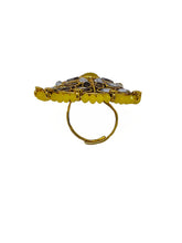 Load image into Gallery viewer, Crayton Yellow with Mirror Work Finger Ring for Women
