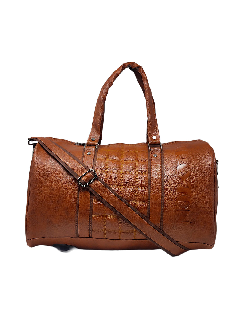 Crayton PU Leather Tan Duffel Bag for Men and Women