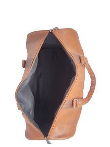 Crayton PU Leather Tan Duffel Bag for Men and Women