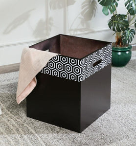 Crayton Black and White Laundry Box/ Organiser