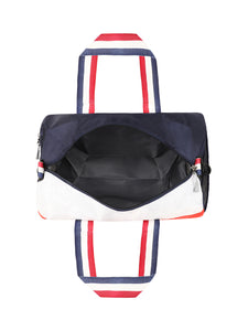 Crayton Duffel Gym Bag in Blue, Red and White