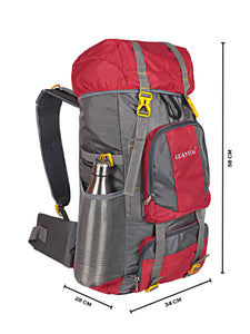 Crayton 55Ltr Haversack Rucksack Trekking Travel Backpack Bag for Camping in Red