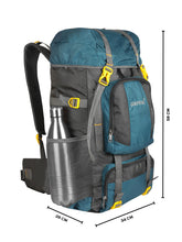 Load image into Gallery viewer, Crayton 55Ltr Haversack Rucksack Trekking Travel Backpack Bag for Camping in Teal Blue
