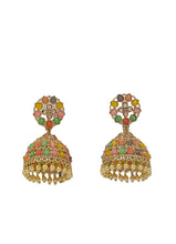 Load image into Gallery viewer, Crayton Multicolour Contemporary Jhumkas Gold Platted with Artificial Beads Earring
