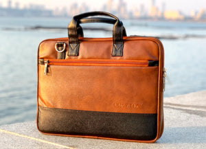 Crayton PU Leather 15.6 inch Laptop Shoulder Messenger Sling Office Bag for Men & Women