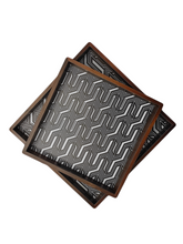 Load image into Gallery viewer, Crayton Black and White Premium Wood Square Multipurpose Serving Tray - Set of 2
