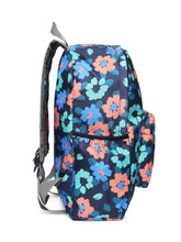 Load image into Gallery viewer, Crayton Backpack in Blue Floral Print with Pouch
