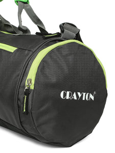 Crayton Duffel Gym Bag in Grey and Green