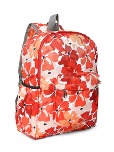 Crayton Backpack in Red Floral Print with Pouch