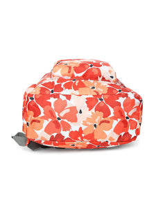 Crayton Backpack in Red Floral Print with Pouch