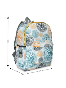 Crayton Backpack in White Floral Print with Pouch